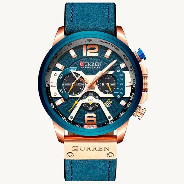 reloj de cuero para hombre curren azul