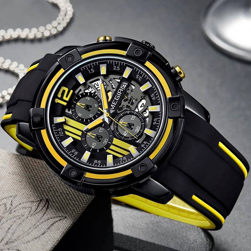 RELOJ MEGIR - NEGRO AMARILLO