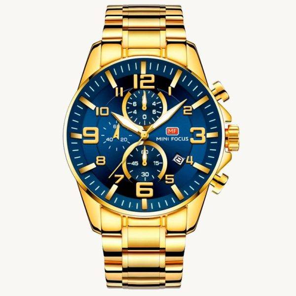 RELOJ MINIFOCUS - DORADO AZUL EN ACERO