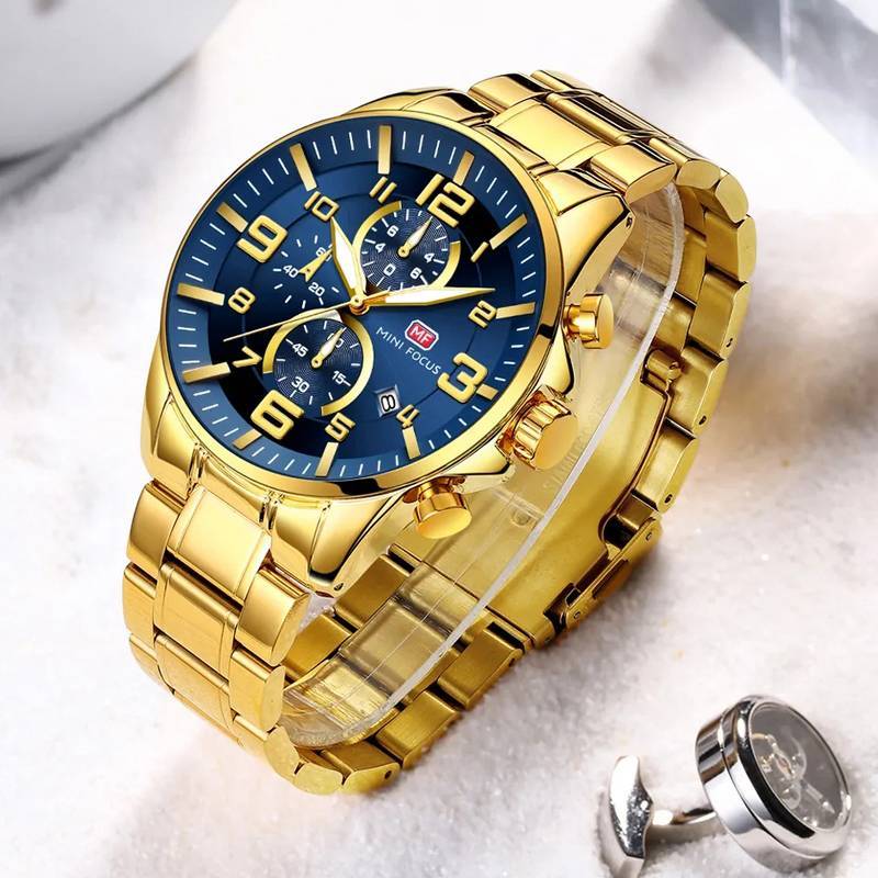 RELOJ MINIFOCUS - DORADO AZUL