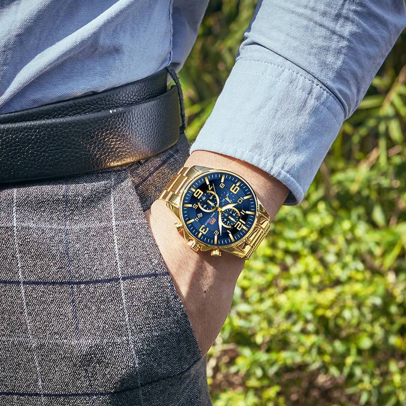 RELOJ MINIFOCUS - DORADO AZUL