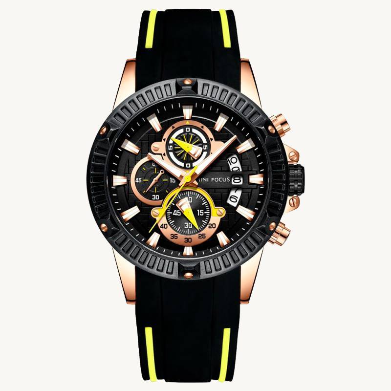 RELOJ MINIFOCUS - NEGRO AMARILLO
