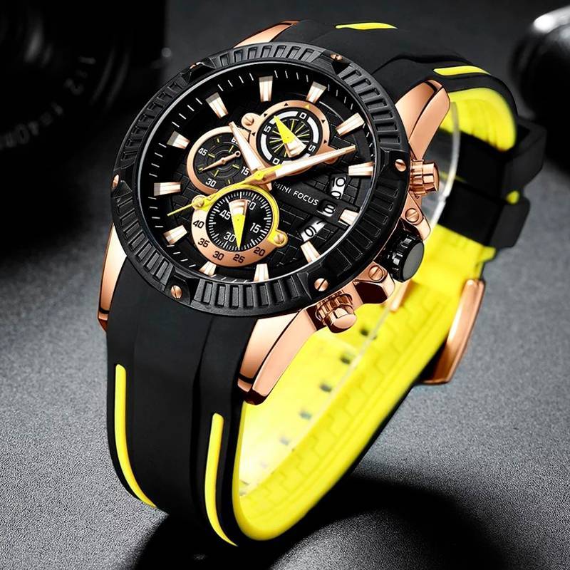 RELOJ MINIFOCUS - NEGRO AMARILLO