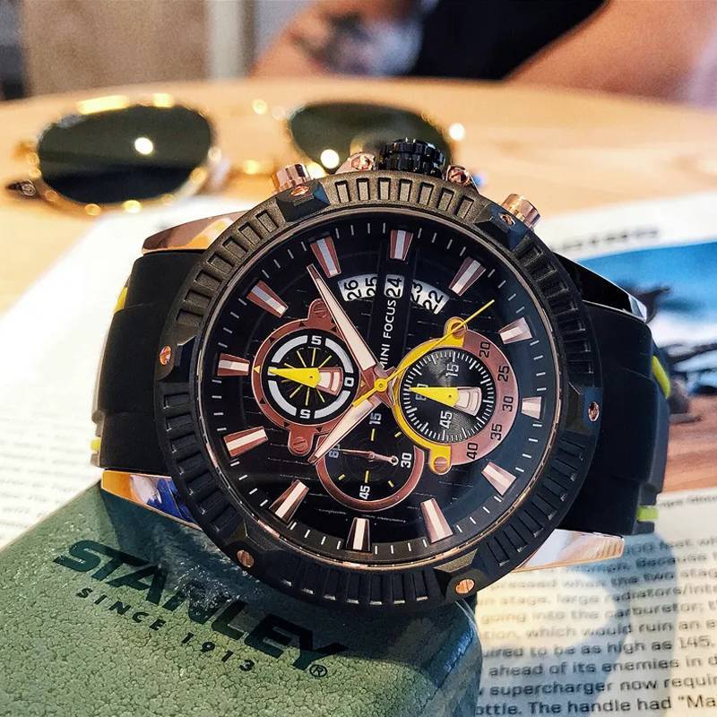 RELOJ MINIFOCUS - NEGRO AMARILLO - MF 003 - Imagen 5