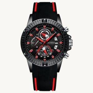 RELOJ MINIFOCUS - NEGRO ROJO