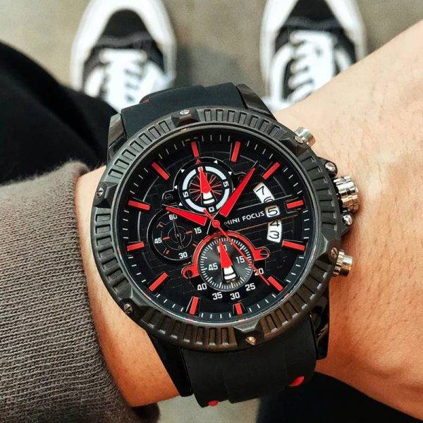 RELOJ MINIFOCUS - NEGRO ROJO