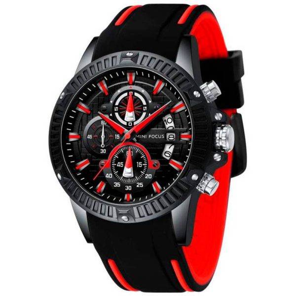 RELOJ MINIFOCUS - NEGRO ROJO