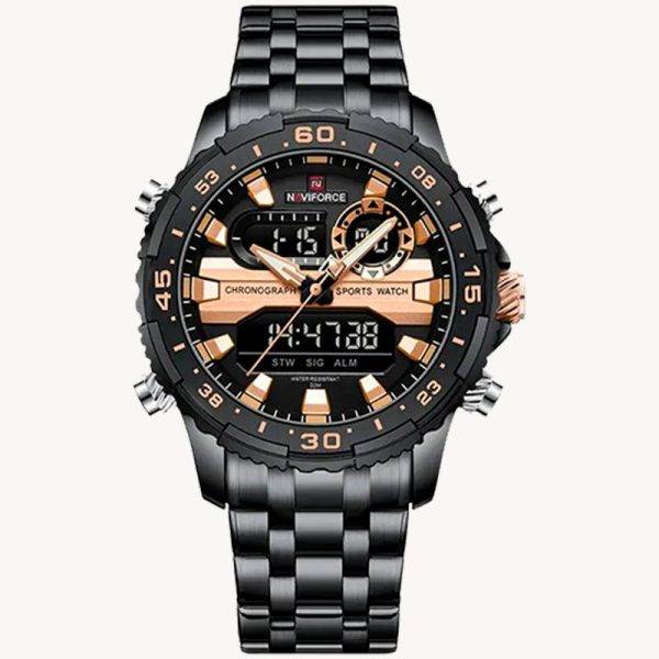 RELOJ NAVIFORCE - NEGRO DE ACERO