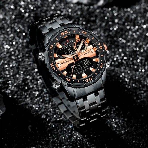 RELOJ NAVIFORCE - NEGRO DE ACERO
