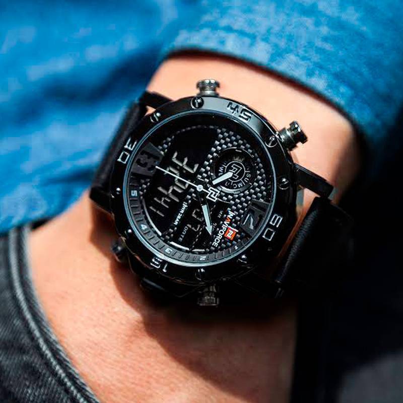 RELOJ NAVIFORCE NEGRO PARA HOMBRE
