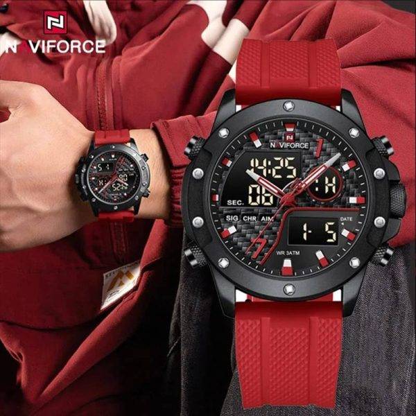 RELOJ NAVIFORCE - ROJO CORREA DE SILICONA
