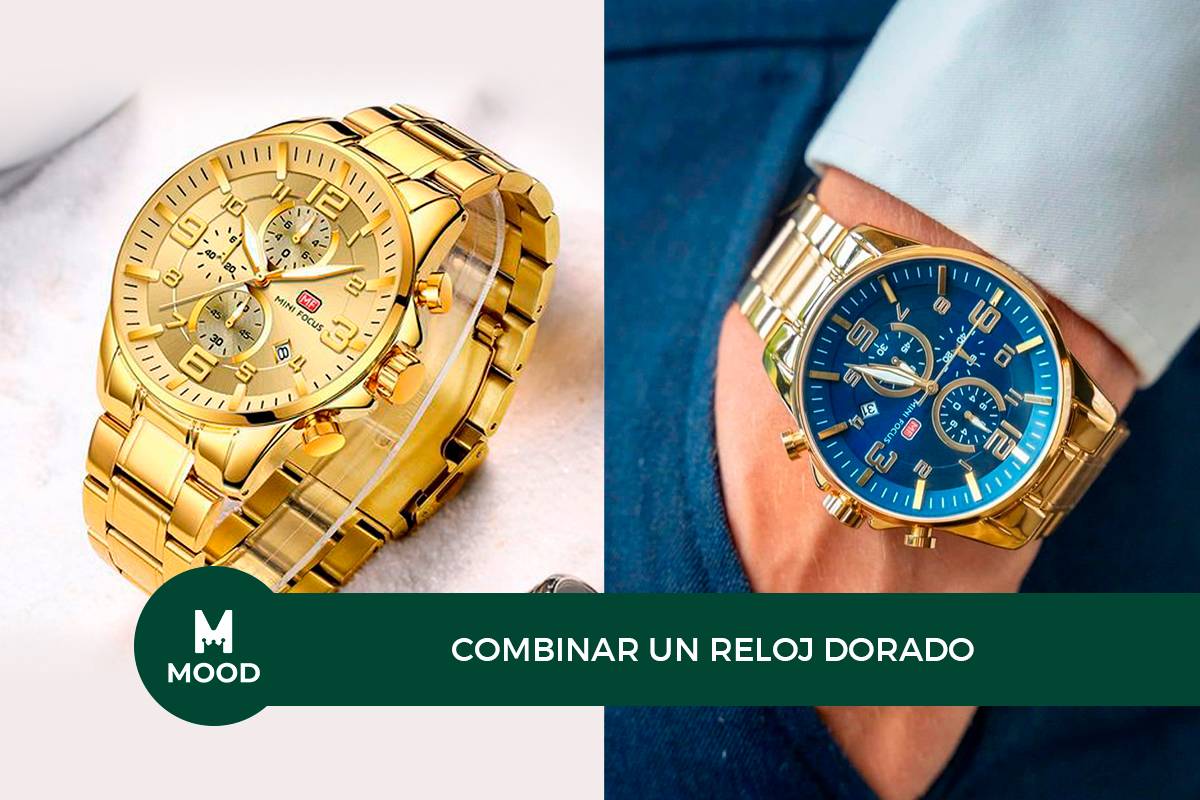 combinar un reloj dorado
