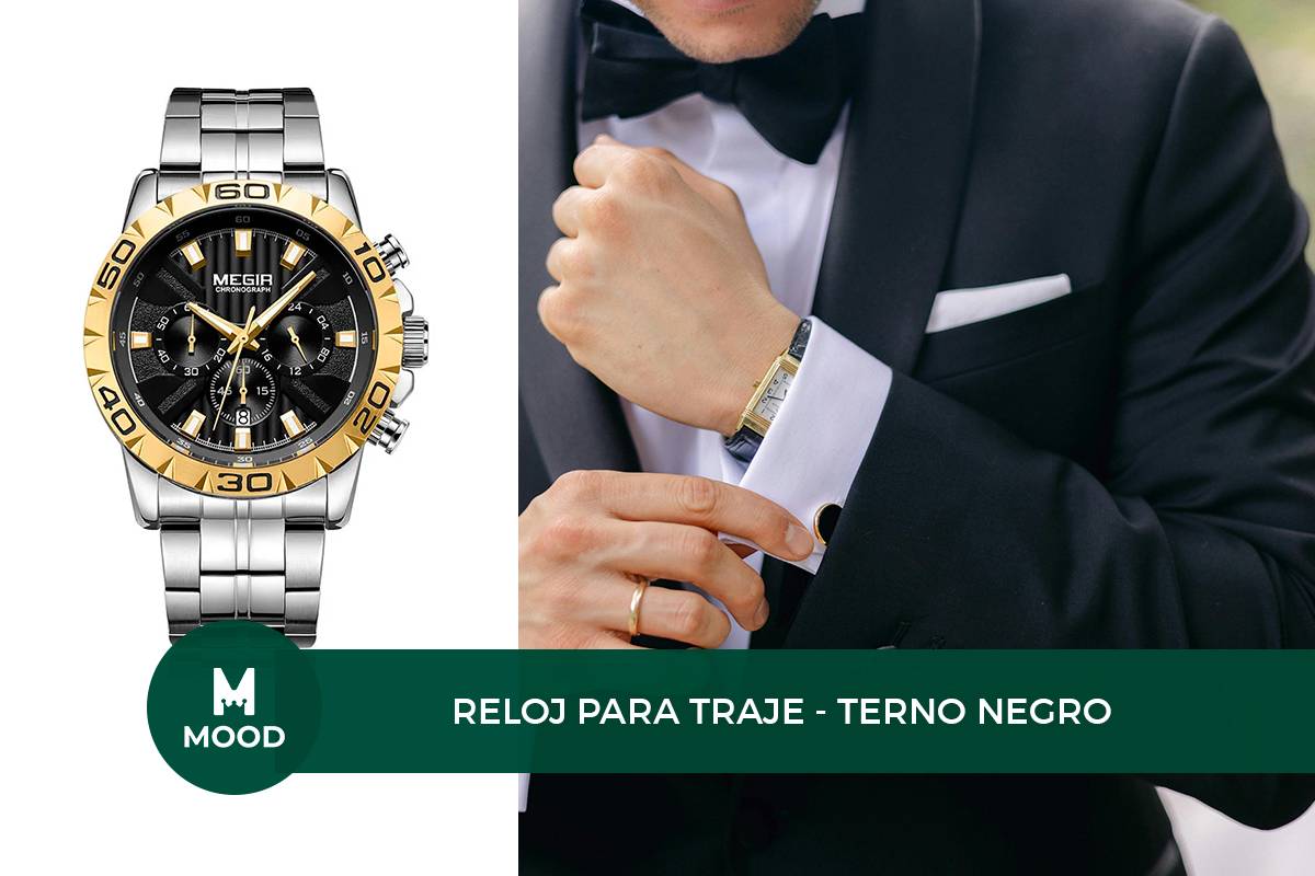 reloj para traje - terno negro