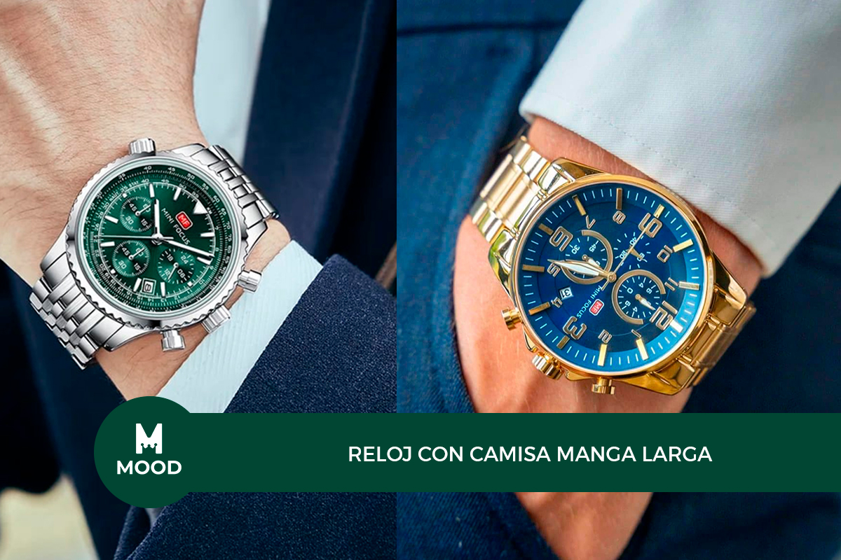 reloj con camisa manga larga